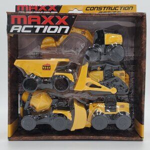 Maxx Action Kids Micro Mini Construction Trucks Vehicles Set of 5 Toy NEW SEALED
